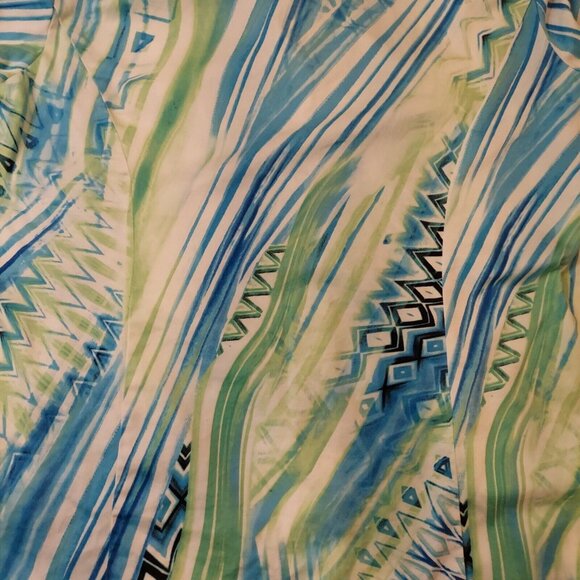 Chico's Blouse womens L geometric bright colorful Button boho career casual fun - Picture 7 of 12